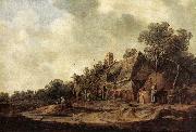 GOYEN, Jan van Peasant Huts with a Sweep Well sdg china oil painting reproduction